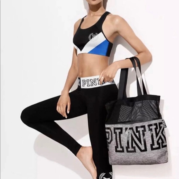 Pink Victoria’s Secret Gray Gym Tote Bag - Picture 2 of 2